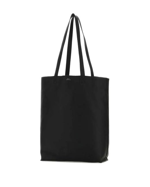 A.P.C. Black Maiko Leather Tote Bag for men