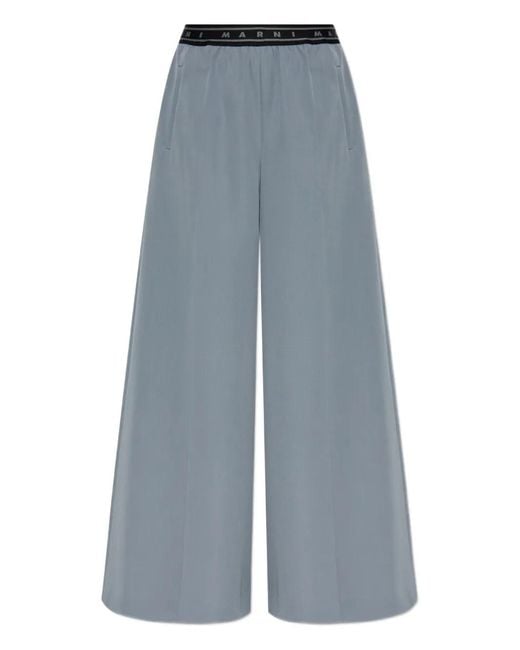 Marni Blue Logo-Band Trousers