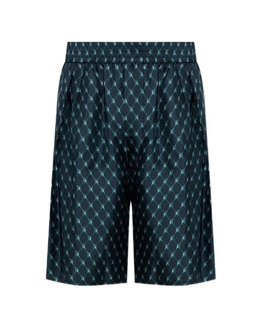 Balmain Blue Silk Shorts for men