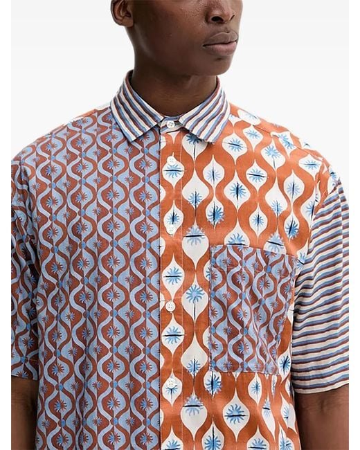 Desigual White Printed Short-Sleeve Shirt for men