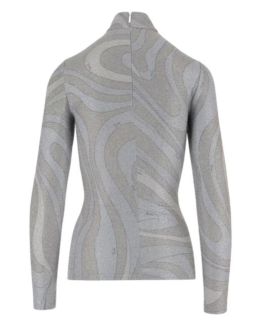 Emilio Pucci Gray Patterned Top