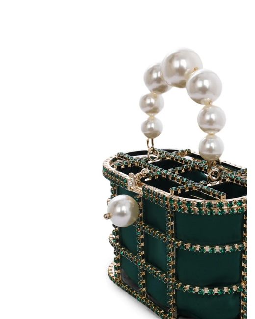 Mini Sac À Main Holli À Ornements En Perles Rosantica en coloris Green