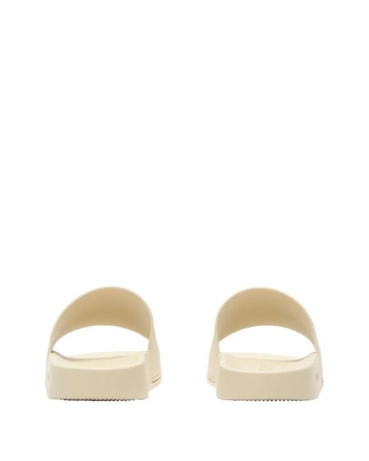 Burberry White Logo Slides