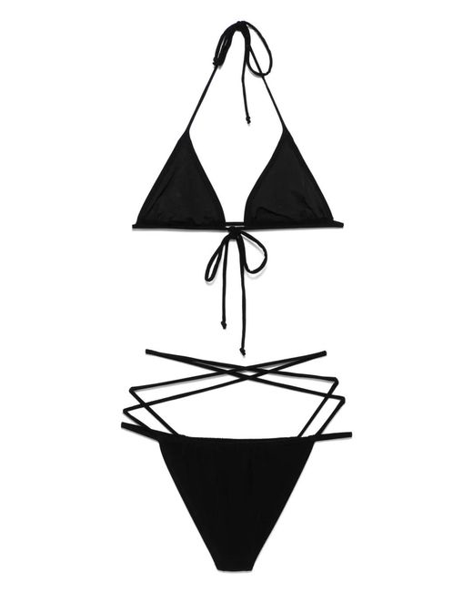 Norma Kamali White Criss-Cross Bikini