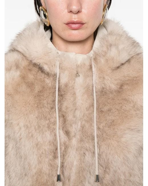 Maje Natural Faux Fur Hooded Gilet