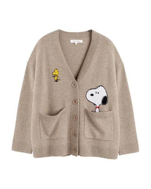 Chinti & Parker Natural Snoopy Peek Cardigan