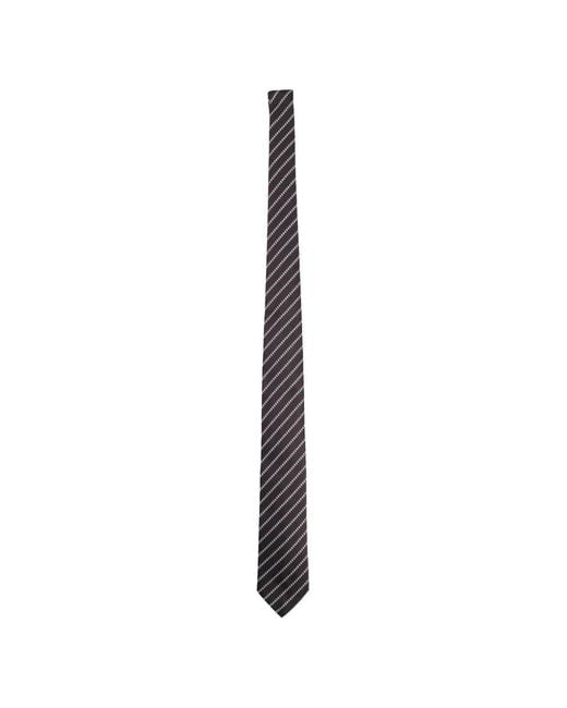 Giorgio Armani White Striped Tie for men
