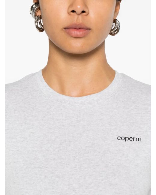 Coperni White Mélange-Effect T-Shirt