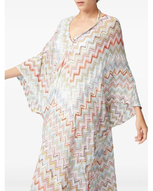 Missoni White Zigzag Woven Maxi Dress