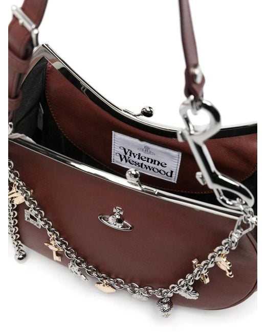 Vivienne Westwood Red Charm-Embellished Tote Bag