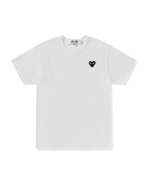 COMME DES GARÇONS PLAY White Play Rhinestone-Heart T-Shirt