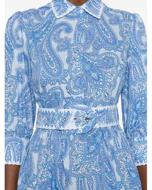 Mc2 Saint Barth Blue Daisi Paisley-print Dress