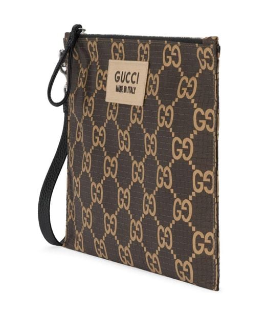 Gucci Brown GG Recycled Polyester Clutch for men