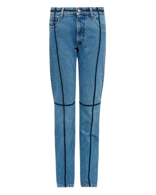MM6 by Maison Margiela Blue Contrast-Stitch Jeans