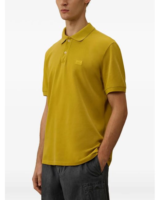 C P Company Yellow Button Polo Shirt for men