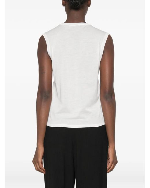 Fendi White Graphic-Print Sleeveless Top