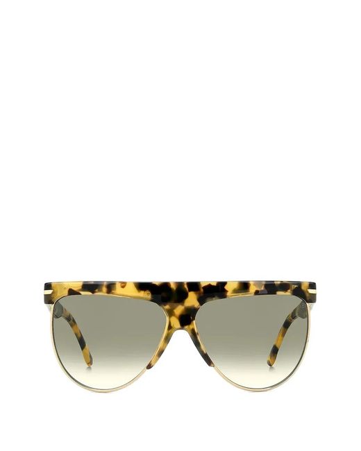 Victoria Beckham Brown Tortoiseshell-Effect Geometric-Frame Sunglasses