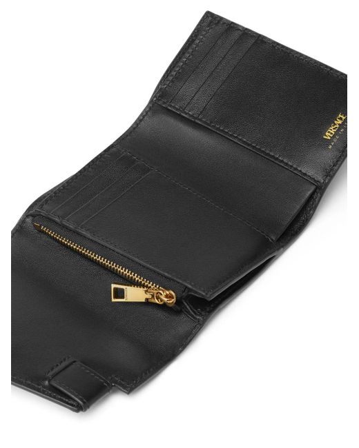 Versace Black Medusa '95 Leather Tri-fold Wallet