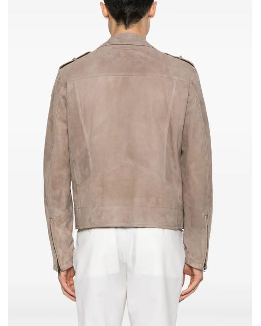 Salvatore Santoro Sude Biker Jacket in Brown for Men | Lyst