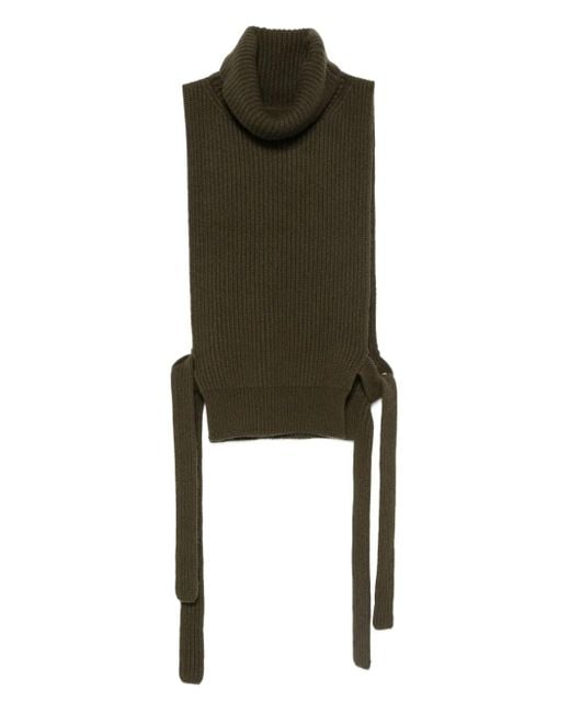 Uma Wang Green High-Neck Knitted Top