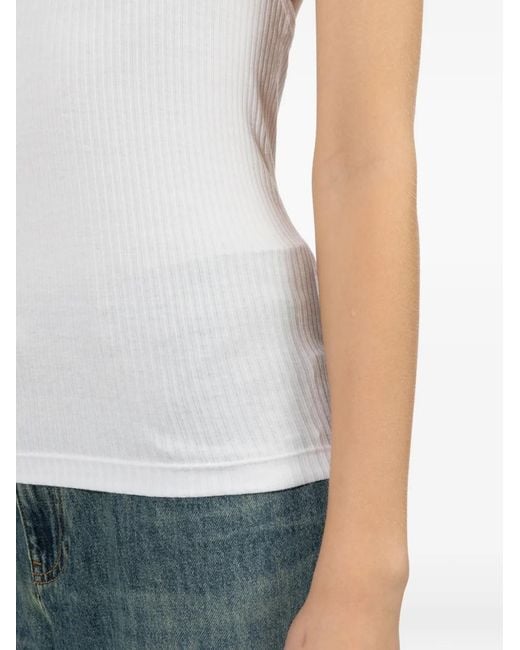 Helmut Lang White Halter-Neck Tank Top