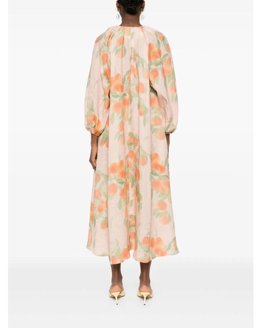 BERNADETTE Natural Georgette Maxikleid