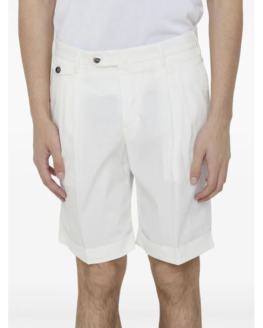 Shorts Con Pieghe di PT Torino in White da Uomo