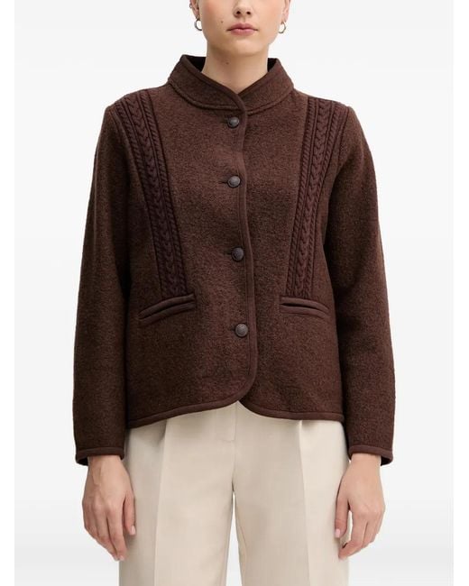 INTROPIA Brown Cable-Knit Jacket