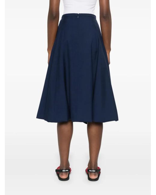 Marni Blue Wool Midi Skirt