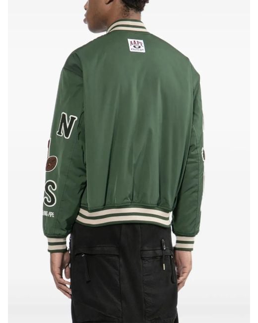 Aape By A Bathing Ape Green Logo-Embroidered Jacket for men