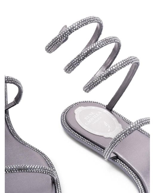 Rene Caovilla White Spiral-Detail Sandals