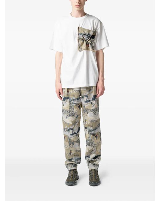 Yoshio Kubo White Tapestry-Pocket T-Shirt