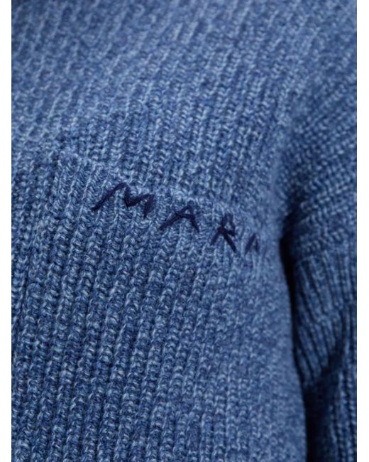 Marni Blue Wool Turtleneck