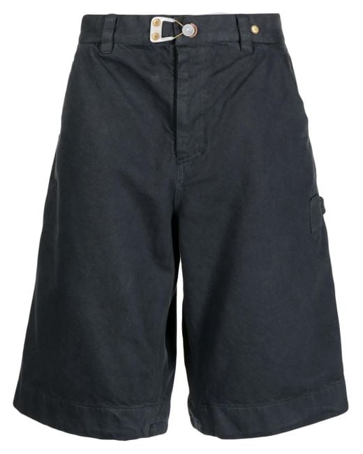 Objects IV Life Blue Buckle-Detail Cotton Denim Shorts for men