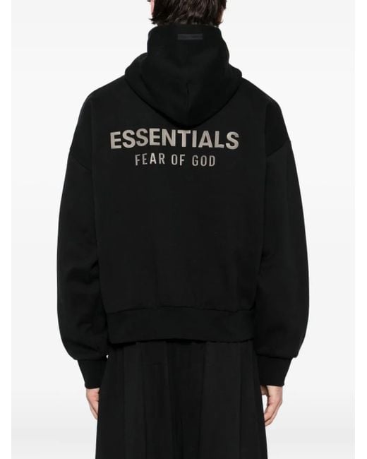 Fear Of God Black Classic Fleece Zip-Up Hoodie for men