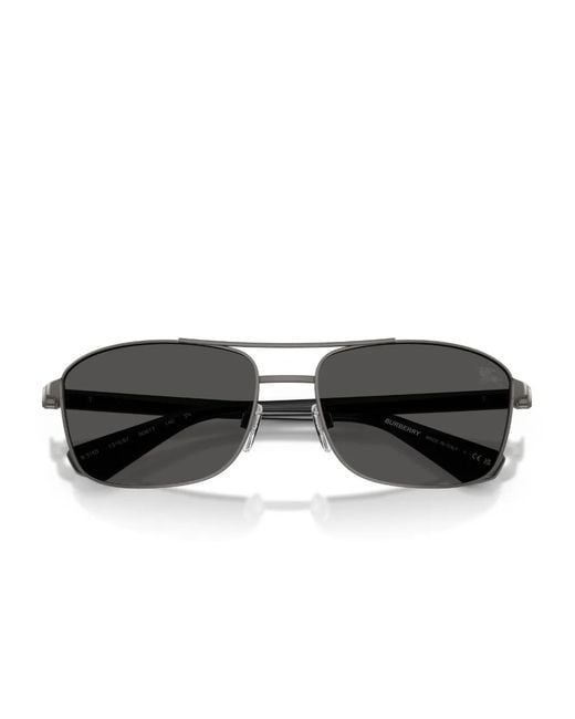 Burberry Gray Rectangle-Frame Sunglasses for men