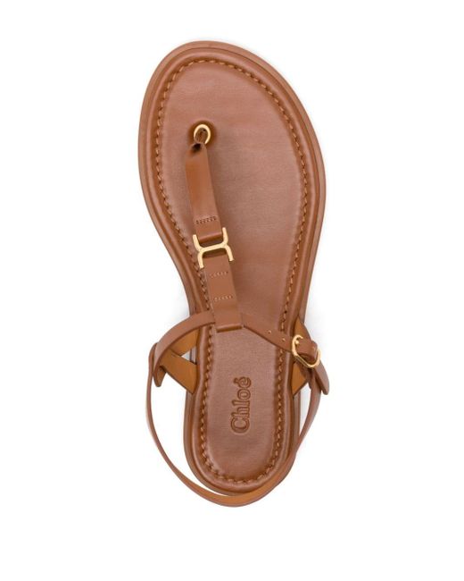 Chloé Brown Marcie Leather Sandals