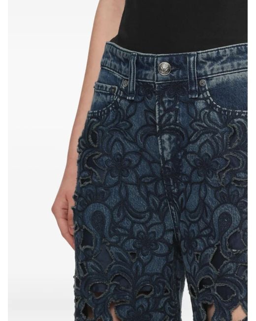 Rag & Bone Logan フローラルレース ジーンズ Blue