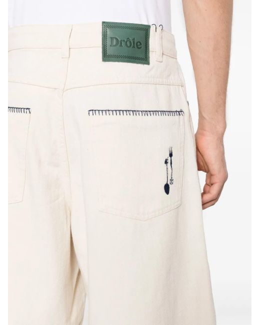 Drole de Monsieur Natural Le Short Art De La Table Denim Shorts for men