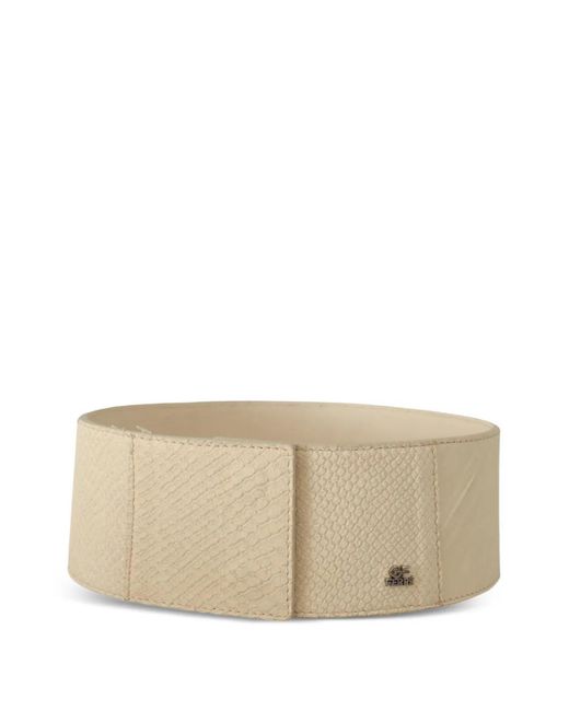Gianfranco Ferré Natural Logo-Detail Wide Belt