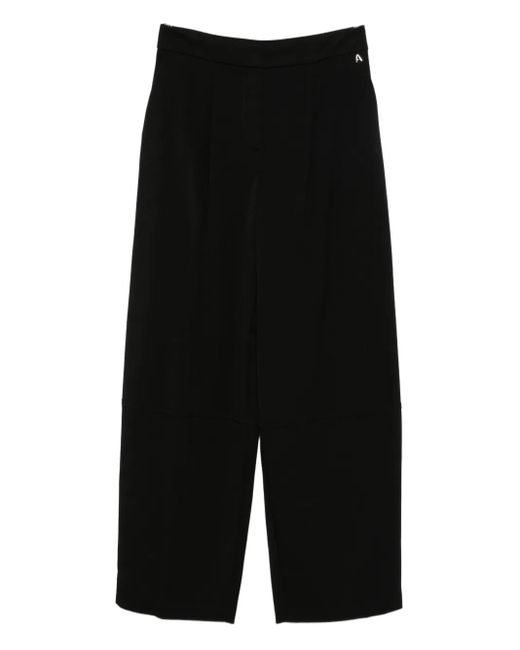 Twinset Black Logo-Plaque Trousers