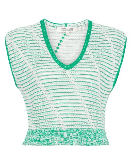 Diane von Furstenberg Green Claud Knitted Top