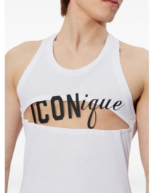 DSquared² White Cut-Out Vest for men