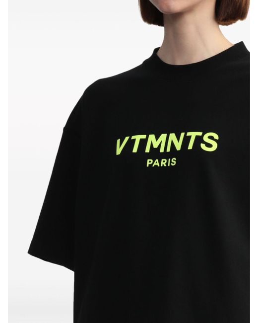 VTMNTS Black Logo-print Cotton T-shirt