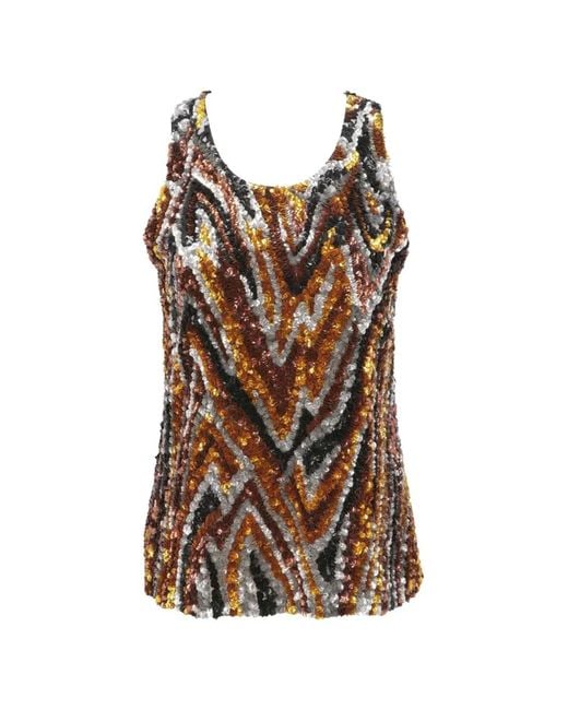 Tom Ford Brown Sequined Patterned Top