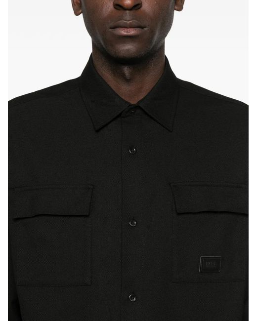 Karl Lagerfeld Black Patch-Pocket Shirt for men