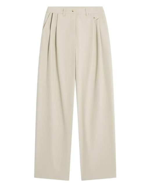 Maison Kitsuné Broek Met Geplooide Zak in het White