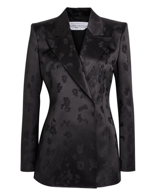 Gabriela Hearst Black Floral Double-Breasted Jacket