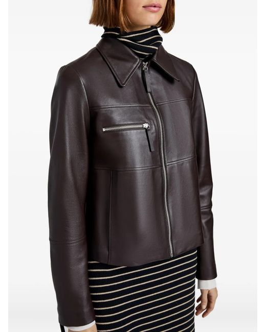 Proenza Schouler Black Annabel Jacket In Leather- Chocolate