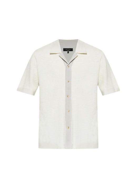 Rag & Bone White Short-Sleeve Button-Up Shirt for men